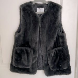 Zara kids faux fur vest